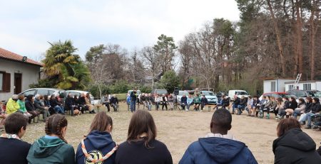 resso il bene confiscato di Oltrona di San Mamette, la toccante testimonianza di Simona Falcone