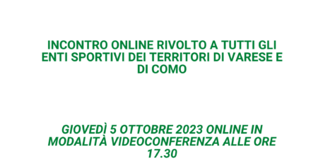 Locandina webinar 5 ottobre Riforma dello sport e adeguamento statuti