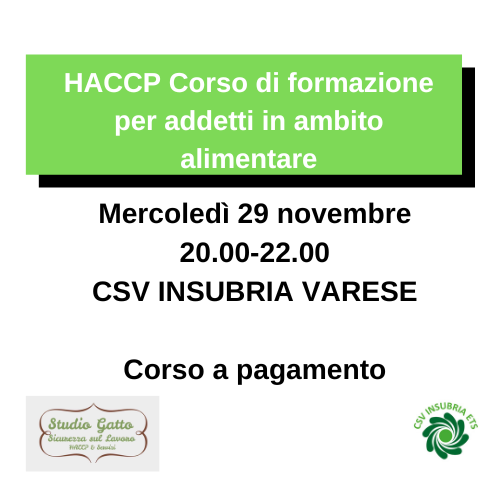 Corso Haccp CSV Insubria