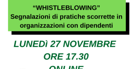 WEBINAR il 27 novembre di consorzio ABC su whistleblowing
