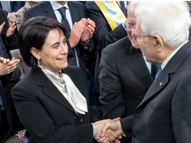 Trento capitale europea del volontariato la presidente Chiara Tommasini con Sergio Mattarella