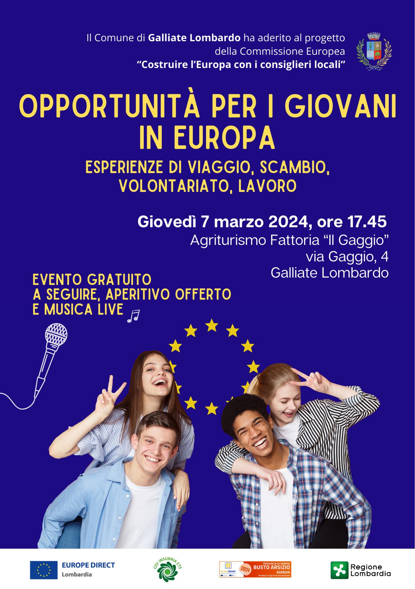 OPPORTUNITA’ PER I GIOVANI IN EUROPA CSV Lombardia