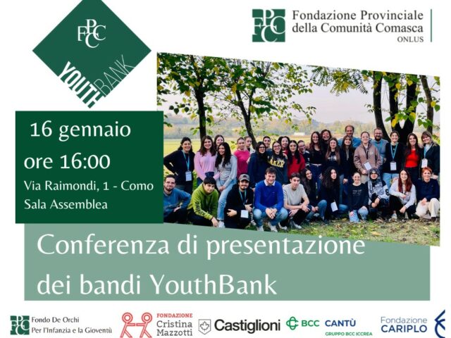 Bandi 2025 Youth Bank Fondazione provinciale della Comunità comasca