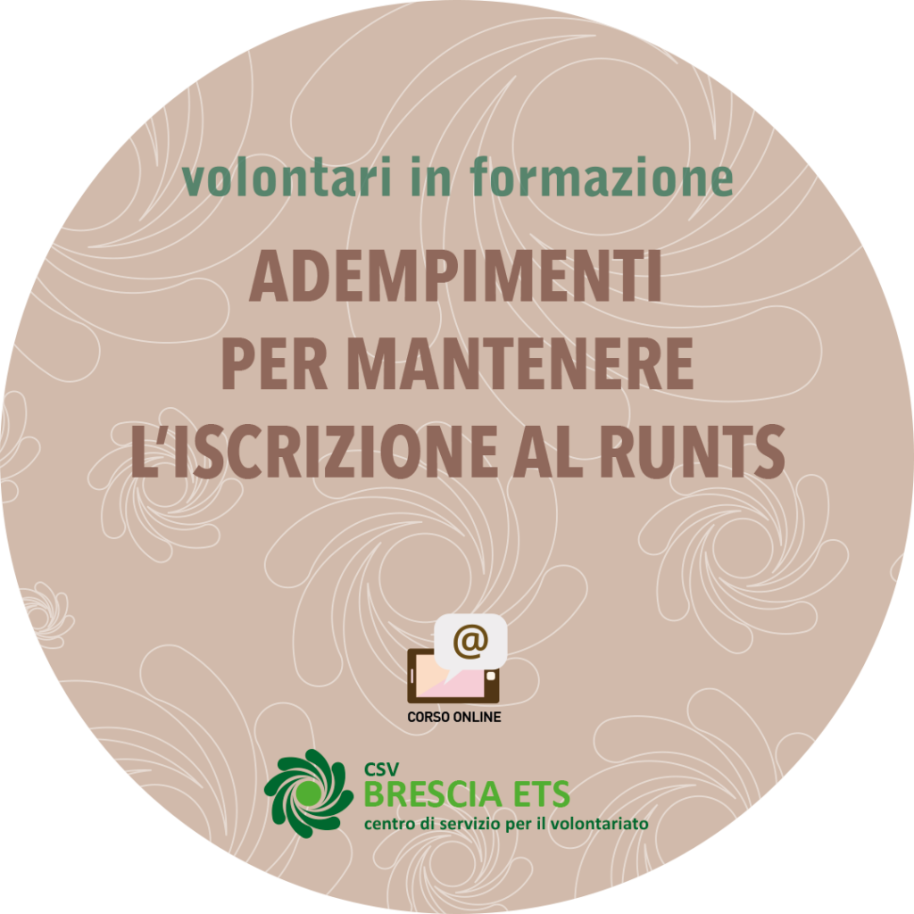 CSV Brescia: Adempimenti per iscrizione al RUNTS