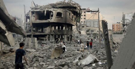 Immagine di Gaza distrutta dal sito di medici senza Frontiere