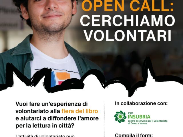 open call volontari fiera del libro como