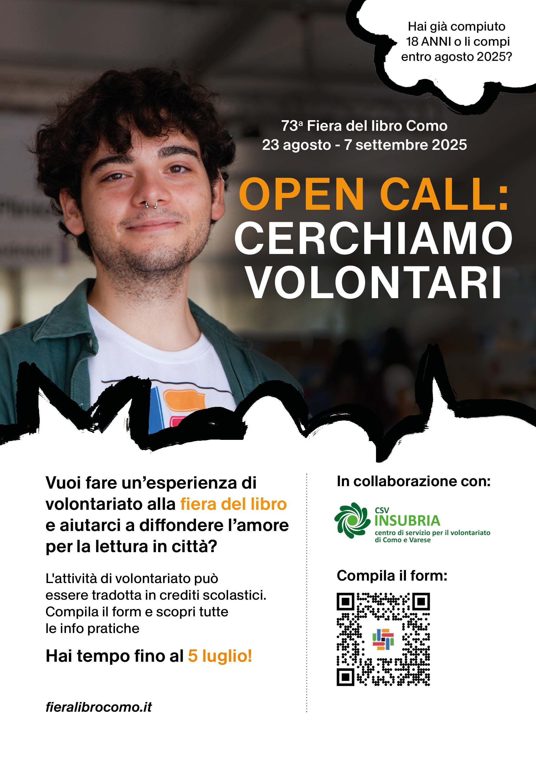 open call volontari fiera del libro como