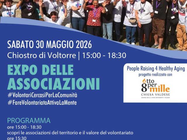 Locandina evento "Expo delle associazioni", a cura dell'associazione Progetto Rughe ODV in programma per sabato 30 maggio