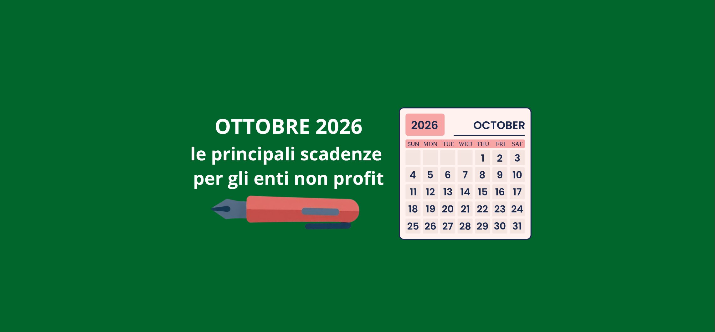 Ottobre 2026: le principali scadenze per gli enti non profit - CSV ...