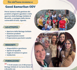 L'associazione Good Samaritan ODV di Brunello (VA) è alla ricerca di nuove volontarie e volontari